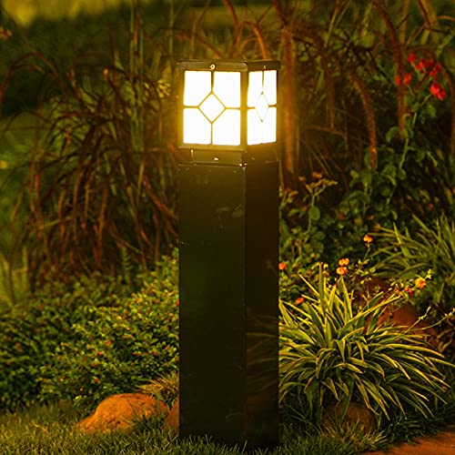 MADBLR7 High Pole Lamp Outdoor Antique Rustproof Pillar Lamp Glass Bollard Post Lantern European Aluminum Bollard Light Waterproof Courtyard Pathway Landscape Stigma Lantern