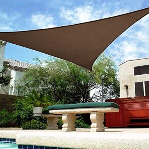 shade&beyond sun shade sail 16' x 16' x 16' triangle sail shade canopy for patio uv block for outdoor facility and activities brown, (we make custom size)