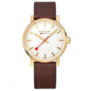 evo2, 40mm, golden watch brown leather strap