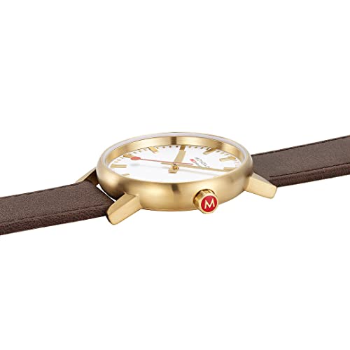 evo2, 40mm, Golden Watch Brown Leather Strap