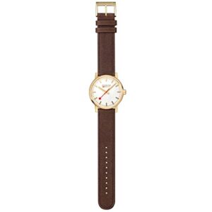 evo2, 40mm, Golden Watch Brown Leather Strap