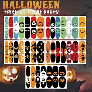 TailaiMei 10 Sheets Halloween Nail Wraps Stickers Nail Polish Strips Self-Adhesive Full Wraps with 2 pcs Nail Files for DIY Nail Art Decals (Horror Style)