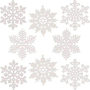 large snowflakes extra large outdoor christmas ornaments glittered snowflakes decorations oversized christmas ornaments snowflake window hanging decorations (white cute style, 8 pcs)