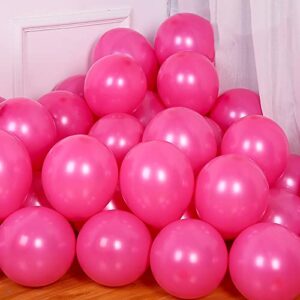 Hot Pink Balloons, 85Pcs 18 Inch 12 Inch 10 Inch 5 Inch Latex Party Balloons For Birthday Party Decoration Baby Shower Wedding Anniversary Bachelorette Graduation