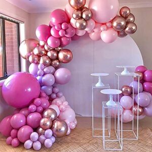 Hot Pink Balloons, 85Pcs 18 Inch 12 Inch 10 Inch 5 Inch Latex Party Balloons For Birthday Party Decoration Baby Shower Wedding Anniversary Bachelorette Graduation