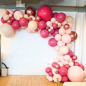 Hot Pink Balloons, 85Pcs 18 Inch 12 Inch 10 Inch 5 Inch Latex Party Balloons For Birthday Party Decoration Baby Shower Wedding Anniversary Bachelorette Graduation