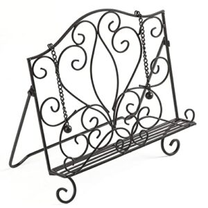 MOCOME Metal Cookbook Holder Recipe Book Stand for Kitchen, Vintage Scrollwork