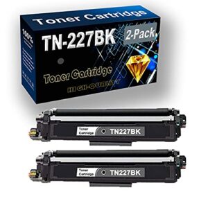kolasels 2-pack (black) compatible toner cartridge replacement for tn-227 tn227 tn-227bk printer cartridge use for hl-l3210cw hl-l3230cdw hl-l3270cdw printer