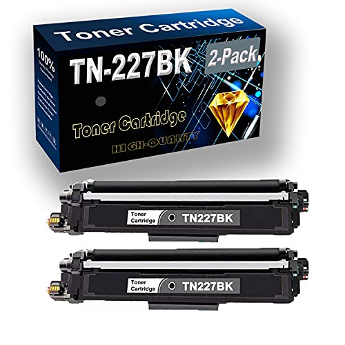 Kolasels 2-Pack (Black) Compatible Toner Cartridge Replacement for TN-227 TN227 TN-227BK Printer Cartridge use for HL-L3210CW HL-L3230CDW HL-L3270CDW Printer