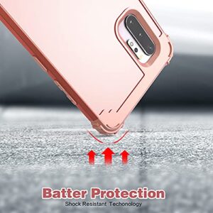 IDweel Galaxy Note 10 Plus Case, Note 10 Plus Case Rose Gold for Women, 3 in 1 Shockproof Slim Hybrid Heavy Duty Protection Hard PC Cover Soft Silicone Rugged Bumper Full Body Cover, Rose Gold