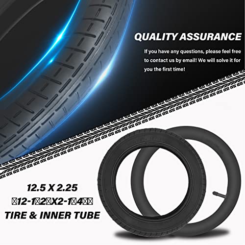 12 1/2 x2 1/4 Tire and Tube Set, 12.5 x 2.25 Bike Tire Compatible for Razor Pocket Mod Dirt Bike Currie Schwinn GT IZIP eZip MX125 Dirt Rocket, Replacement Kids Bike Tires 12.5 x 2.25