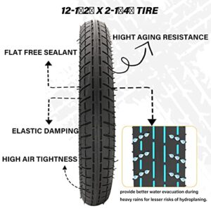 12 1/2 x2 1/4 Tire and Tube Set, 12.5 x 2.25 Bike Tire Compatible for Razor Pocket Mod Dirt Bike Currie Schwinn GT IZIP eZip MX125 Dirt Rocket, Replacement Kids Bike Tires 12.5 x 2.25