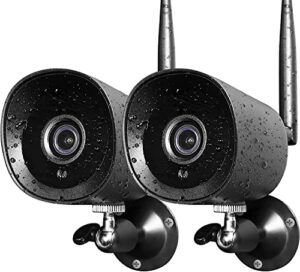 2pack wifi security camera outdoor,2k security cameras for home security, night vision, motion detection, ip66 waterproof, cloud storage, 24/7 live video, compatible with alexa google assistant
