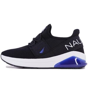 Nautica Kids Toddler Light Up Flashing Sneaker Athletic Slip-On Bungee Running Shoes Boy-Girl Toddler Little Kid-Neave Buoy Light-Black Cobalt-11