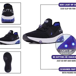 Nautica Kids Toddler Light Up Flashing Sneaker Athletic Slip-On Bungee Running Shoes Boy-Girl Toddler Little Kid-Neave Buoy Light-Black Cobalt-11