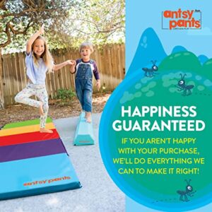 Flybar Antsy Pants Tumbling Mat – Gymnastics Mat, Easy to Clean, Sturdy, Foldable Tumbling Mat for Kids, Padded, Portable, Carrying Handle, Gymnastics Equipment for Activity Play, Vibrant Colors