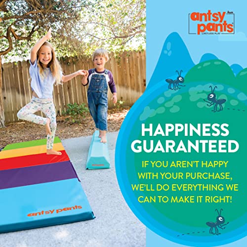 Flybar Antsy Pants Tumbling Mat – Gymnastics Mat, Easy to Clean, Sturdy, Foldable Tumbling Mat for Kids, Padded, Portable, Carrying Handle, Gymnastics Equipment for Activity Play, Vibrant Colors