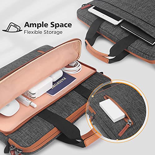 KIZUNA Laptop Bag Case 13.3 Inch Computer Shoulder Messenger Sleeve Briefcase for 13" MacBook Air/MacBook Pro 14 M2 Pro/M1 MAX/14 Lenovo ThinkPad X1 Carbon/IdeaPad Flex 5i /Huawei,Brown