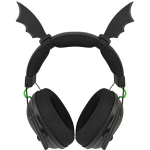 halloween bat wings headphone attachment, bat devil horns headband headset decor, cosplay props bat wing for halloween christmas party dress up accessories,black