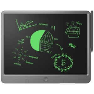 tugau lcd writing tablet 15 inch, erasable electronic writing pad, large doodle board, portable drawing tablet gift for kids & adults, digital paper handwriting pad for business office homeschool