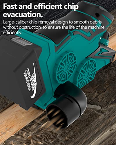 20V Brushless Cordless Hand Planer, ROFMAPLE 13000RPM 2-3/8" Wood Planer with 2 Pack 20V Lithium-Ion Batteries Electric Planer Adjustable Planing Depth Power Planer for Woodworking Home DIY