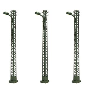 lqs60 3pcs model railway lights lattice mast lamp track light n scale 1:160 layout (n scale)