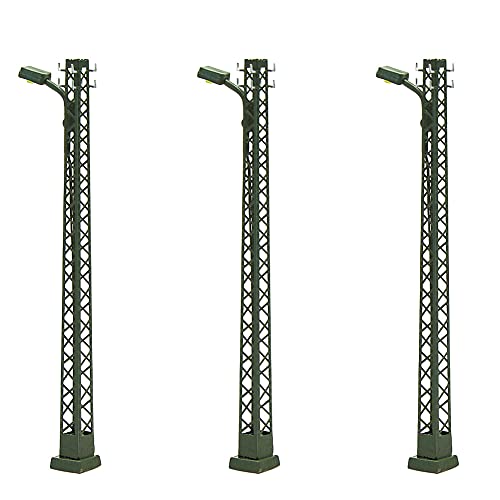 LQS60 3pcs Model Railway Lights Lattice Mast lamp Track Light N Scale 1:160 Layout (N Scale)