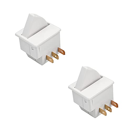 Heyiarbeit Refrigerator Door Light Switch 3Pin Universal Replacement LTK-17 Momentary Fridge Switch NC AC 250V 0.5A for Most Refrigerators Freezer White 2Pcs