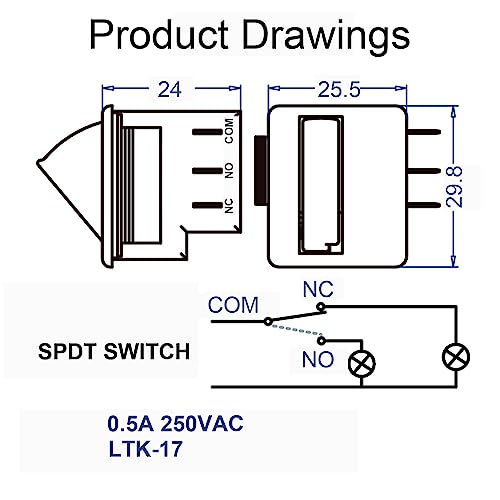 Heyiarbeit Refrigerator Door Light Switch 3Pin Universal Replacement LTK-17 Momentary Fridge Switch NC AC 250V 0.5A for Most Refrigerators Freezer White 2Pcs