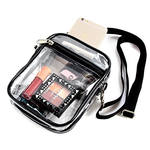 Armiwiin Clear Bag Stadium Approved, Clear Crossbody Purse Bag with Front Pocket for Concerts Sports Events Festivals