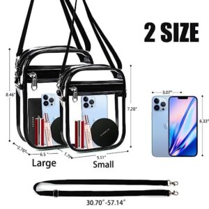 Armiwiin Clear Bag Stadium Approved, Clear Crossbody Purse Bag with Front Pocket for Concerts Sports Events Festivals