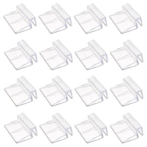 leefone 16 pcs 6mm acrylic aquarium cover clip, clear fish tank glass cover clip support holder universal lid clips for rimless aquariums