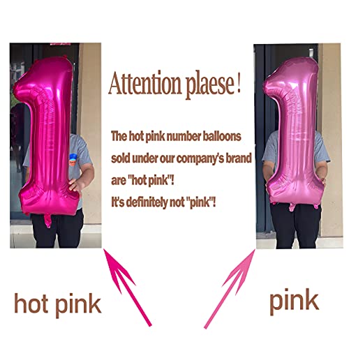 Hot Pink Number 30 Balloon Dark Pink Number 30 Balloon Jumbo Giant Big Large Number 30 Foil Mylar Balloons for Women Men 30th Birthday Party 30 Anniversary Decorations Supplies 40 Inch