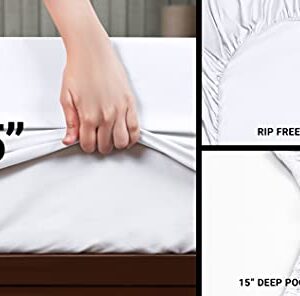 Utopia Bedding Queen Bed Sheets Set - 4 Piece Bedding - Brushed Microfiber - Shrinkage and Fade Resistant - Easy Care (Queen, White)