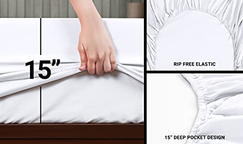 Utopia Bedding Queen Bed Sheets Set - 4 Piece Bedding - Brushed Microfiber - Shrinkage and Fade Resistant - Easy Care (Queen, White)