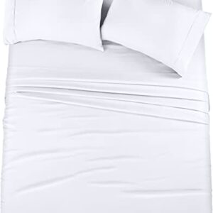 Utopia Bedding Queen Bed Sheets Set - 4 Piece Bedding - Brushed Microfiber - Shrinkage and Fade Resistant - Easy Care (Queen, White)