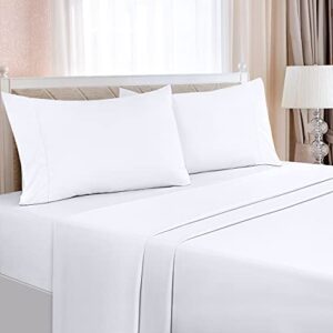 Utopia Bedding Queen Bed Sheets Set - 4 Piece Bedding - Brushed Microfiber - Shrinkage and Fade Resistant - Easy Care (Queen, White)