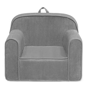 delta children cozee chair for kids for ages 18 months and up, grey mink velvet