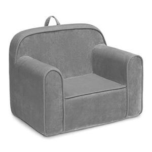 Delta Children Cozee Chair for Kids for Ages 18 Months and Up, Grey Mink Velvet