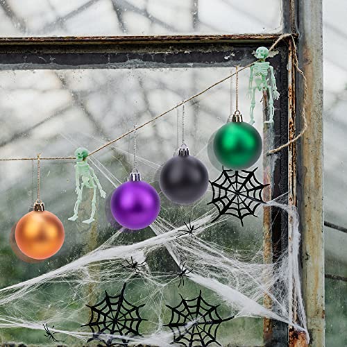 Deloky 12 PCS Halloween Ball Ornaments-2.4 Inch Halloween Colorful Shatterproof Ball for Halloween Wreath Ornaments and Party Decoration