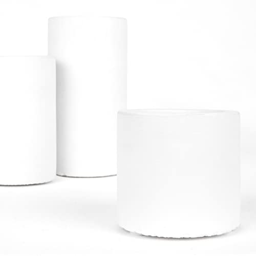 Koyal Wholesale Ceramic Tealight & Taper Candle Holders, Matte White Candle Taper Holder Set of 3