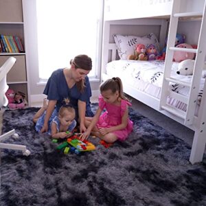 Aternoon Area Rug 5x7, Super Soft Fluffy Shaggy Rugs Floor Carpet for Living Room, Children Bedroom, Nursery Play Room, Home Decor, 5.3 x 7.5 Feet, Dark Grey