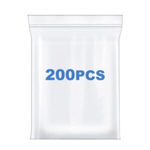 somoga 200 pcs 2" x 3" thick 4 mil small clear zip poly bags plastic reclosable zip seal lock bags heavy-duty necklace ring coin beads jewelry pill zipper bag