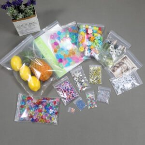 Somoga 200 PCS 2" x 3" Thick 4 Mil Small Clear Zip Poly Bags Plastic Reclosable Zip Seal Lock Bags Heavy-Duty Necklace Ring Coin Beads Jewelry Pill Zipper Bag