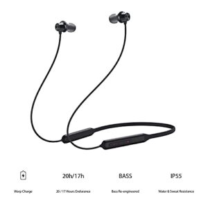 OnePlus Bullets Wireless Z Bass Edition in-Ear Earphone with Mic, Passive Noise Cancellation (Bluetooth 5.0, Quick Switch) (Bold Black)