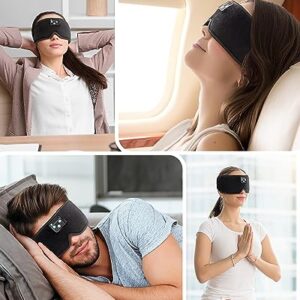 Sleep Headphones, Wireless Music Eye Mask,Ezona 3D Light Blocking Music Eye Mask Earbuds Cover with Adjustable Strap for Side Sleepers Insomnia Travel Yoga Nap Gifts for Men Women