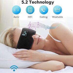 Sleep Headphones, Wireless Music Eye Mask,Ezona 3D Light Blocking Music Eye Mask Earbuds Cover with Adjustable Strap for Side Sleepers Insomnia Travel Yoga Nap Gifts for Men Women