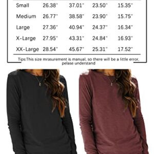 AUTOMET Womens Long Sleeve Shirts Tops Crewneck 2023 Cotton T-Shirt Fall Fashion Tunic Fitted Clothes Basic Cute Tee