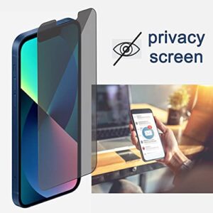 Ailun 2Pack Privacy Screen Protector for iPhone 13 Mini [5.4 inch] + 2 Pack Camera Lens Protector, Anti Spy Private Tempered Glass Film,[9H Hardness] - HD [Black]