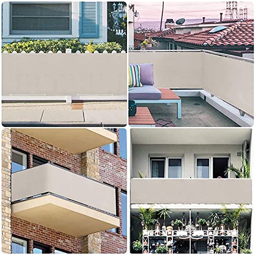 XIANPING Shade Cloth 2.3'x13.12' Privacy Protective Screens Weather-Resistant UV Resistant Polyester with Grommets with Acessories for Deck Patio Pergola Outdoor Backyard, Light Brown